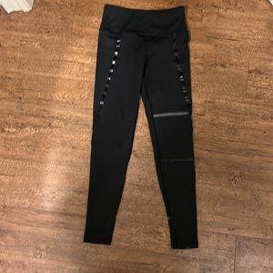 LILYBOD Black And Multicoloured Striped Leggings